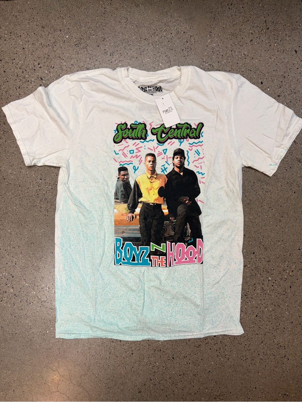 Boyz N the Hood 'South Central' Graphic T-Shirt - White/Teal